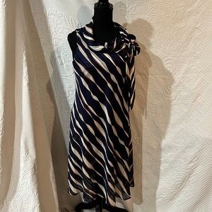 Signature by Robbie Bee navy/rust sleeveless dress, size‎ 12, NWT